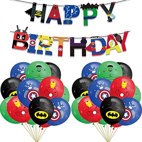 24PCS Superhero Balloons 12inch Latex Balloons Superhero Party Favors for Kids Birthday Party Decorations 24PCS Superhero Balloons 12inch Latex Balloons Superhero Party Favors for Kids Birthday Party Decorations